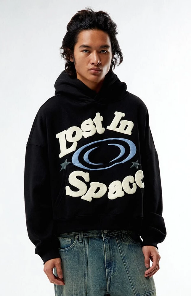 Pacsun Lost Space Puff Graphic Cropped Hoodie