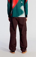 Pacsun Stretch Brody Brown Cotton Cargo Baggy Pants
