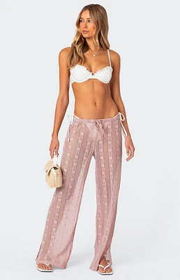 Edikted Embroidered Sheer Lace Pants