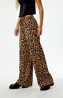 Pacsun Leopard Pull-On Wide Leg Pants