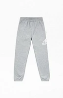 adidas Kids Essential Heather Grey Fleece Jogger Sweatpants