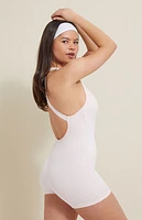 PAC 1980 WHISPER Active Pink Cinched Front Crossback Onesie