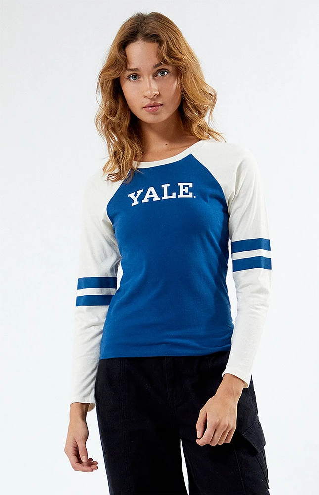 YALE Striped Raglan Long Sleeve T-Shirt