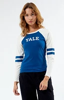 YALE Striped Raglan Long Sleeve T-Shirt