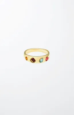 Lively Rainbow Crystal Ring