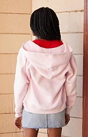 Pacsun Kids Rose Embroidered Full Zip Hoodie