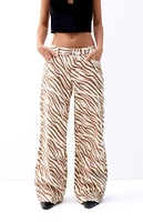 PacSun Casey Zebra Print Low Rise Baggy Jeans