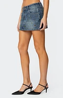 Edikted Ruari Studded Denim Mini Skirt