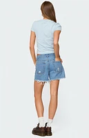 Edikted Cale Distressed Low Rise Denim Shorts