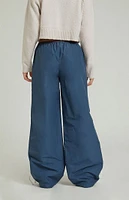 PacSun Navy Wide Leg Track Pants