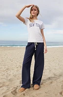 John Galt Navy Anastasia Tie Baggy Sweatpants