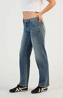 PacSun Jordyn Low Rise Straight Leg Jeans Medium Indigo