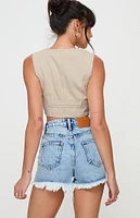 Princess Polly Anne Ripped High Waisted Denim Shorts