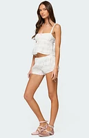 Edikted Mina Backless Eyelet Babydoll Top