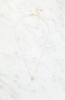 LA Hearts V Initial 14K Gold Plated Necklace