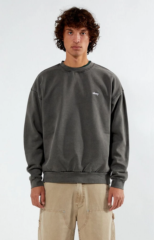 Obey Lowecase Pigment Crew Neck Sweatshirt