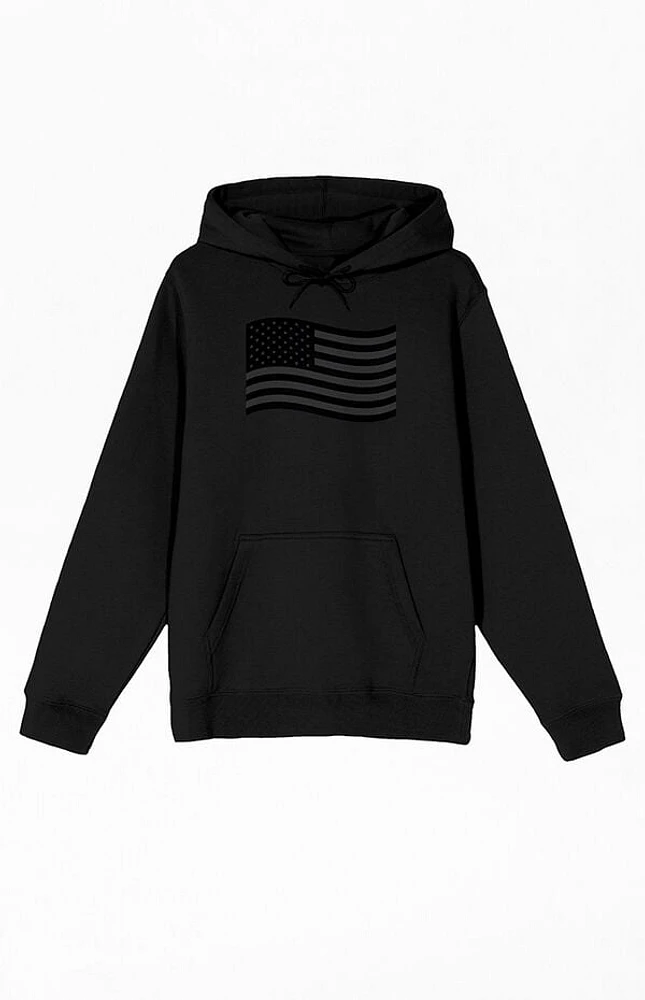 Dark Wavy American Flag Hoodie