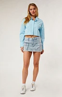 LA Hearts Cropped Button Up Shirt