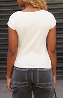 John Galt Light Pink Leslie Scalloped Top