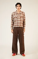 PacSun Washed Cropped Camp Flannel Shirt