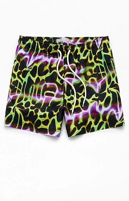 PacSun Electric Reptile 4.5" Swim Trunks