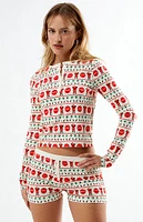 Coca Cola By PacSun Holiday Henley Long Sleeve Top