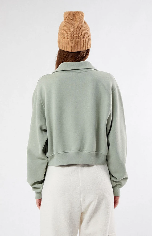 PacSun Switzerland Half Zip Cropped Sweatshirt