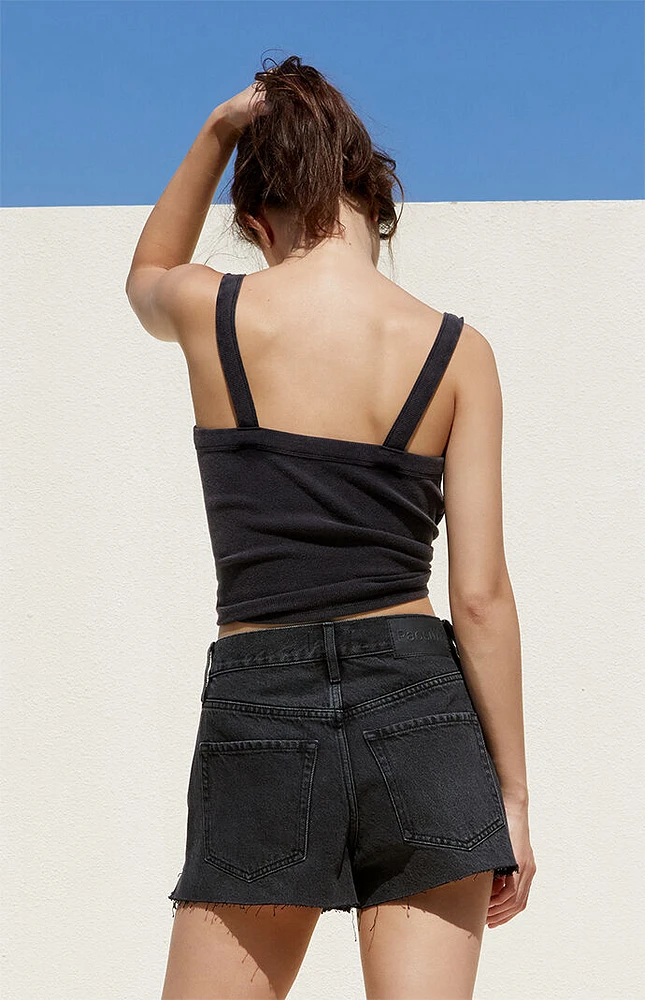 PacSun Black High Waisted Relaxed Denim Shorts