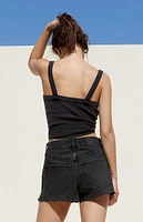 PacSun Black High Waisted Relaxed Denim Shorts