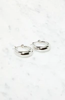 Silver Thick Hoop Earrings