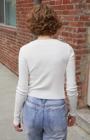 John Galt White Zelly Long Sleeve Top