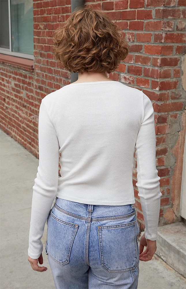 John Galt White Zelly Long Sleeve Top