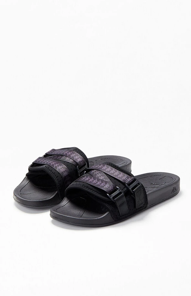 Brand New Unworn Kappa Authentic LURIA 1 slides Sizes Unisex 5 and 8 Black-Grey Kappa Authentic Luria 1 Slide Sandals | Pacsun main image 4
