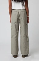 Pacsun Kids Stretch Sage E-Waist Porter Baggy Cargo Pants