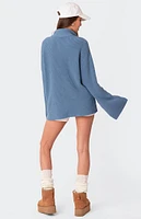 Edikted Amour High Neck Oversized Zip Sweater