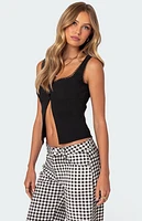 Edikted Odette Split Front Tailored Top