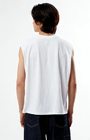 Pacsun White Cut Off Muscle T-Shirt