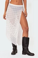 Edikted Sheer Patchwork Lace Maxi Skirt