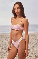 Bootin Bikinis Pink Gingham Kourtney Underwire Bralette Bikini Top