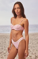 Bootin Bikinis Pink Gingham Kourtney Underwire Bralette Bikini Top