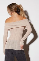 LA Hearts Blake Sheer Off-The-Shoulder Sweater