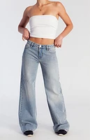 Pacsun Casey Rhinestone Butterfly Low Rise Baggy Jeans