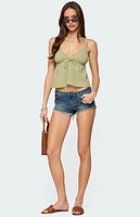 Edikted Brianne Textured Babydoll Tank Top
