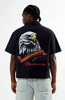 Budweiser By PacSun Eagle Zip Up Woven Shirt