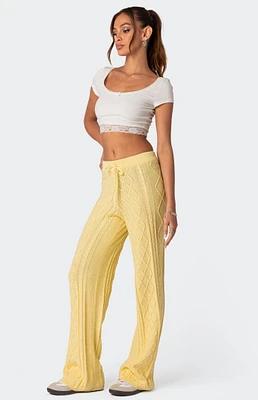 Edikted Kasey Cable Knit Pants