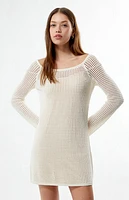 Your Favorite Elena Crochet Boat Neck Mini Dress