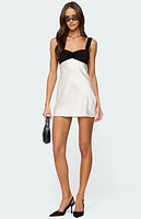 Edikted Contrast Satin Effect Mini Dress