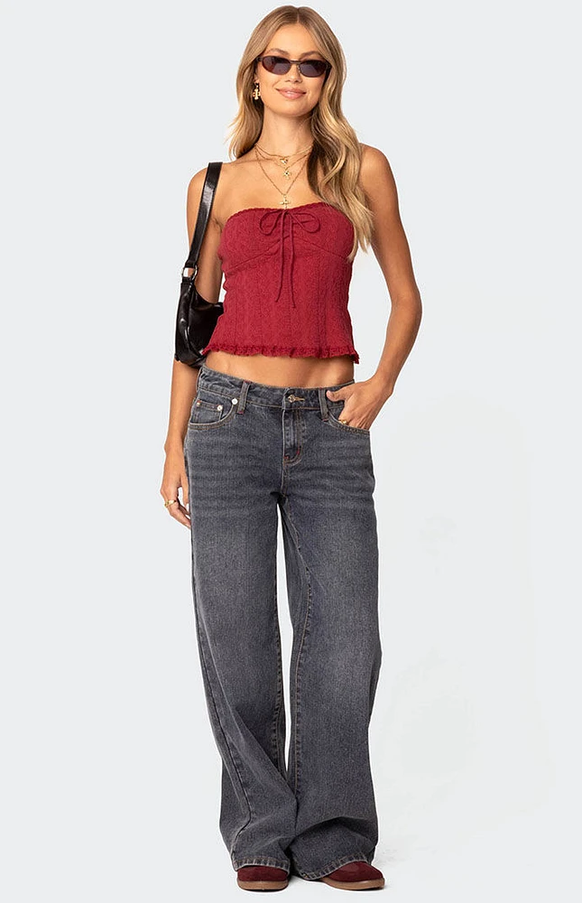 Edikted Lacey Knit Tube Top