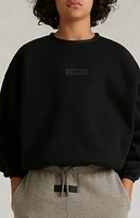 Kids Fear of God Essentials Black Crew Neck Sweatshirt