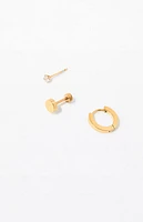 Pacsun 3 Piece Gold Mixed Earrings